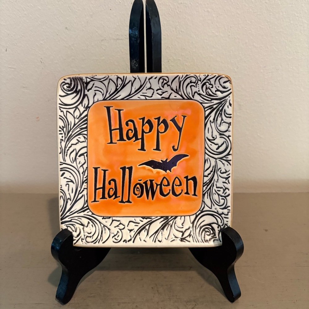 Happy Halloween Square Decorative Ceramic Dish